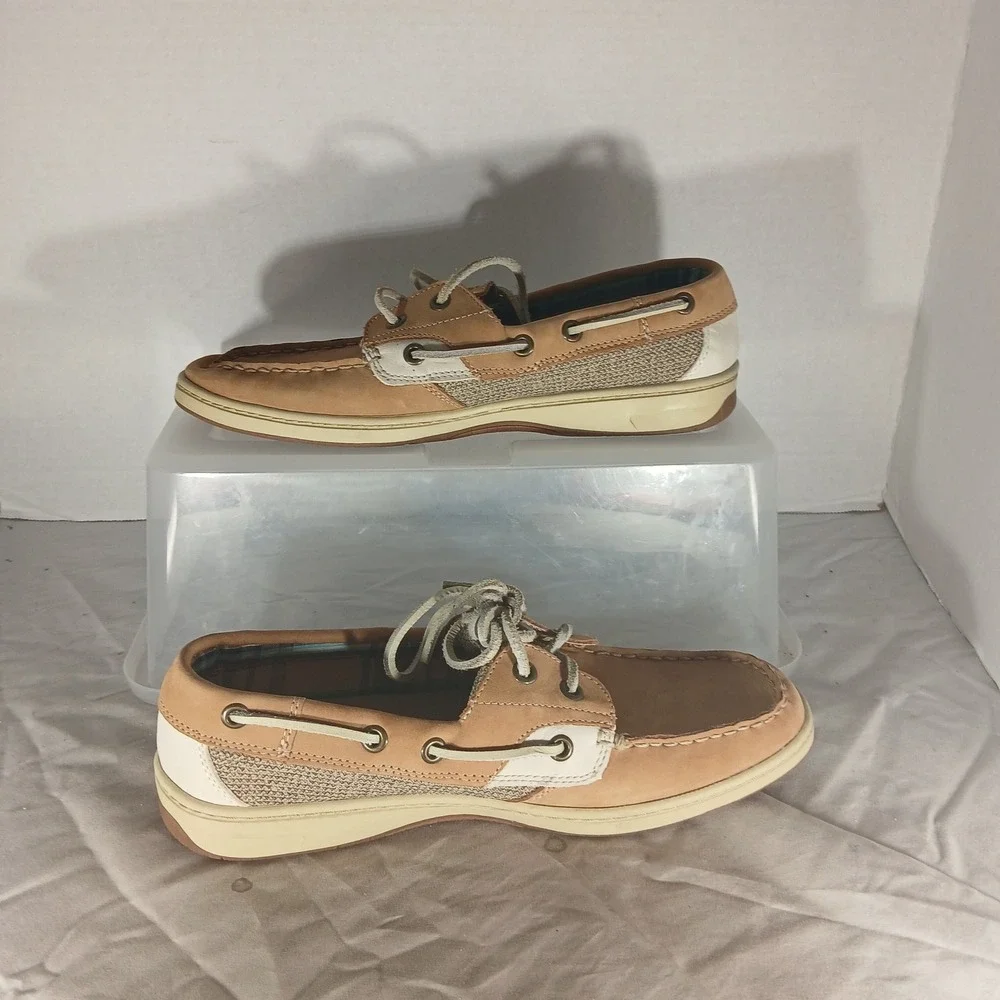 Canyon River Blues Nemo Boat Shoes 8.5M Tan Leather Mesh Nautical Loafers